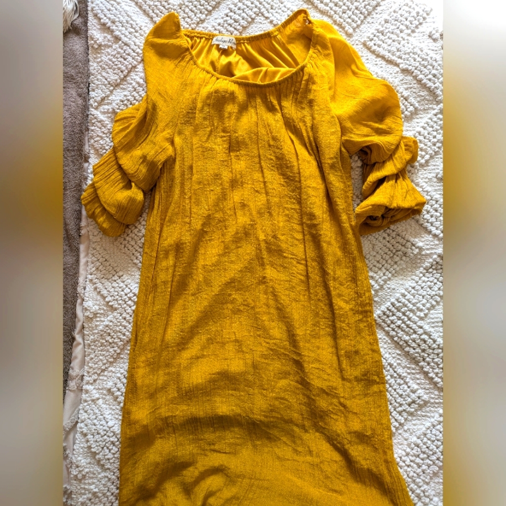 Indigo Rose yellow 1x dress